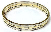 3 Connected Bangle Bracelet with Diamonds